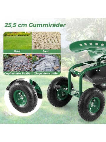 COSTWAY Rollsitz mit Rollen in Grün