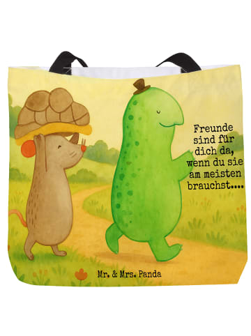 Mr. & Mrs. Panda Shopper Schildkröte Maus Design mit Spruch in Weiß