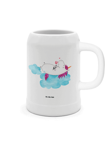 Mr. & Mrs. Panda Krug Einhorn Verliebt ohne Spruch in Weiß