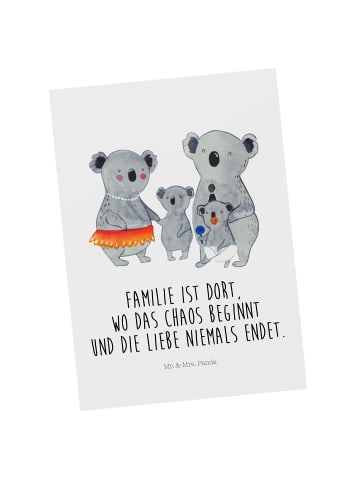 Mr. & Mrs. Panda Postkarte Koala Familie mit Spruch in Weiß