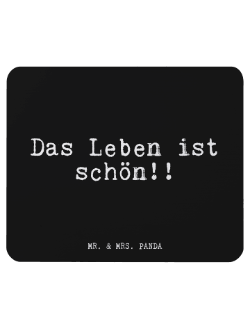 Mr. & Mrs. Panda Mauspad Das Leben ist schön!!... mit Spruch in Schwarz
