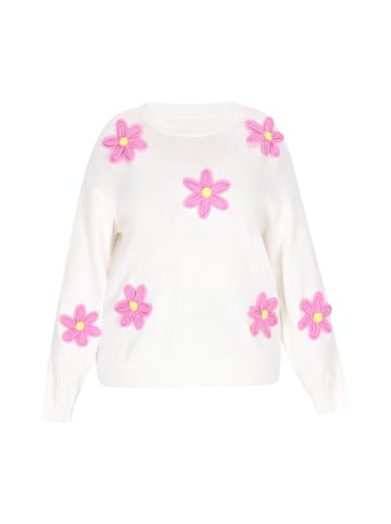 Swirly Women Plus Size Sweater in white