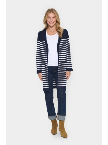 SAINT TROPEZ Strickjacke GrilaSZ Lockere Passform in Baritone Ice Stripe