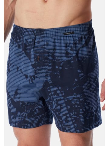 Schiesser Boxershorts Single Jersey in Dunkelblau / blau