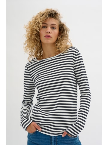 My Essential Wardrobe Kurzarm-Bluse DanaMW Regular fit in Navy W. Off White Stripe