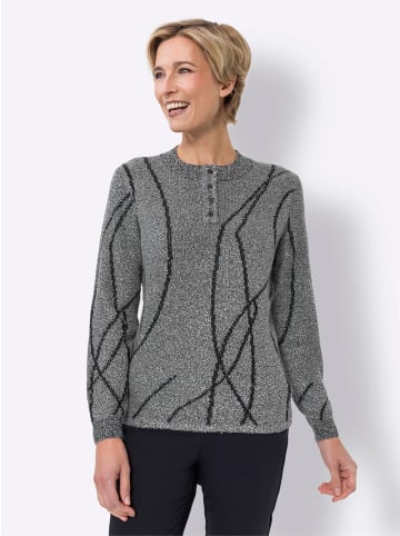Sieh an! Bouclé-Pullover in steingrau-meliert