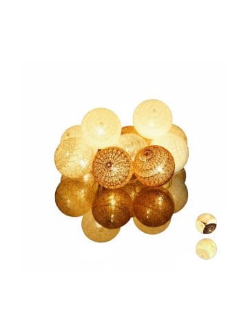 relaxdays LED Lichterkette in Weiß/Grau/Braun (L)160 cm