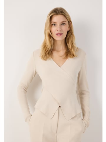 More & More eleganter Pullover, raffinierte Wickeloptik in powder cream