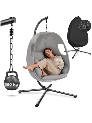 tectake Hängeliege mit Gestell 100x97x201 cm, für Indoor und Outdoor