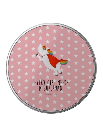 Mr. & Mrs. Panda Metalldose Einhorn Super mit Spruch in Rot Pastell
