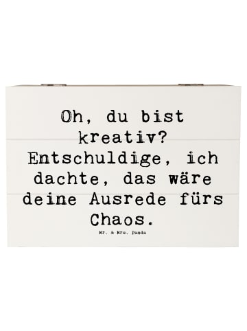 Mr. & Mrs. Panda Geschenkbox Spruch Kreatives Chaos mit Spruch in Weiß