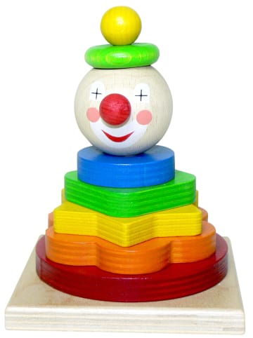 Hess Holzspielzeug  Stapelturm "Clown" in Bunt