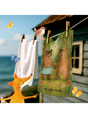 Mr. & Mrs. Panda Gästehandtuch Bär Freundin Design ohne Spruch in Weiß