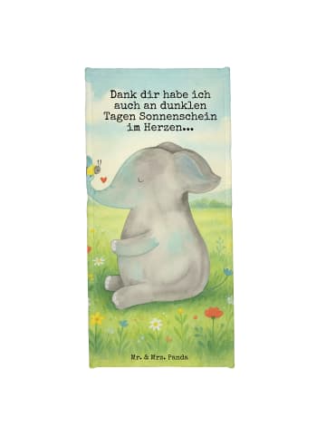 Mr. & Mrs. Panda Badehandtuch Elefant Biene Design mit Spruch in Gelb Pastell