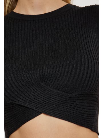 Swirly Damen Crop-Top in SCHWARZ
