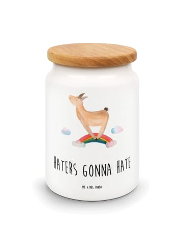 Mr. & Mrs. Panda Dose Lama Regenbogen mit Spruch in Weiß