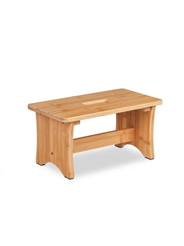 relaxdays Bambushocker in Natur - (B)40 x (H)20,5 x (T)22 cm