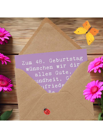 Mr. & Mrs. Panda Einladungskarte Spruch 48. Geburtstag mit Spruch in Lavendeltraum