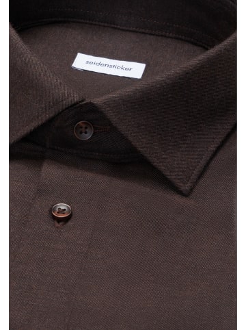 Seidensticker Flanellhemd Shaped in Braun