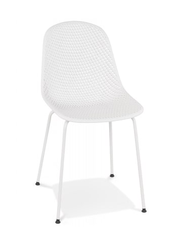 KADIMA DESIGN Perforierter Designerstuhl aus Plastik | Modernes Design in Weiß