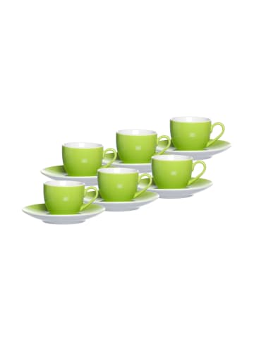 Ritzenhoff & Breker 6er Set Espressotassen und -untertassen Doppio in 80 ml in Grün