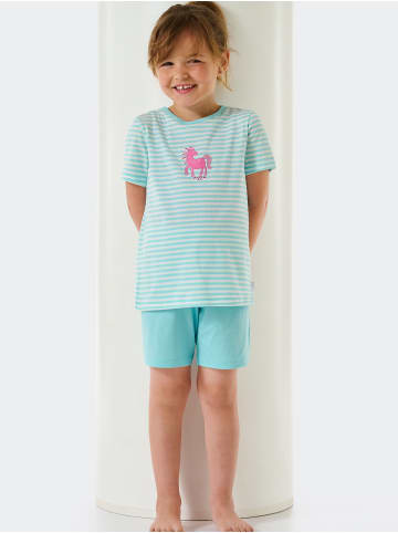 Schiesser Kurzer Schlafanzug Basic Kids in türkis