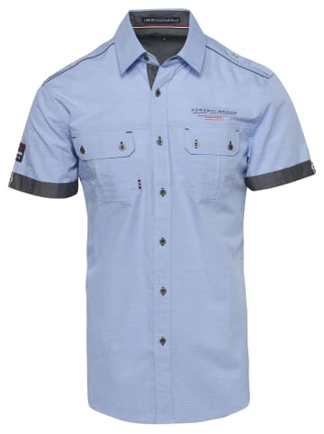 KOROSHI Kurzarmshirt in blau