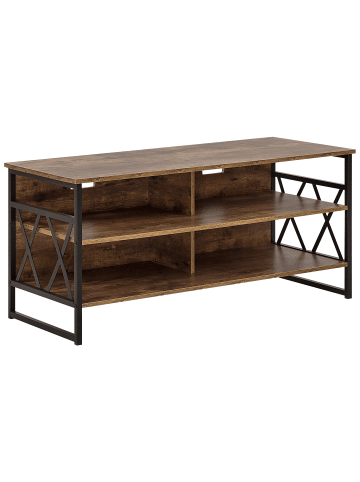 Beliani TV-Möbel CARLISLE in Braun/Schwarz - (W) 120 x (H) 57 x (L) 51 cm