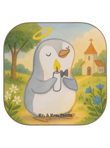 Mr. & Mrs. Panda Untersetzer für Gläser Pinguin Kommunion Design... in Weiß