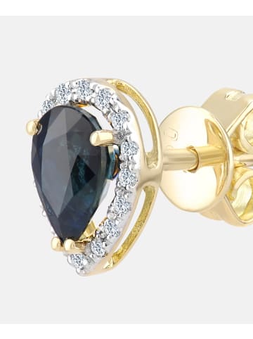 Diamant L'éternel Ohrstecker aus 750 Gelbgold mit Diamant mit Saphir