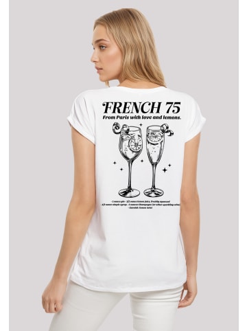 F4NT4STIC Extended Shoulder T-Shirt French 75 From Paris With Love in weiß