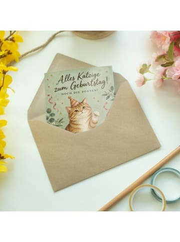Mr. & Mrs. Panda Geburtstagskarte Katze pummelig Design mit Spruch in Weiß