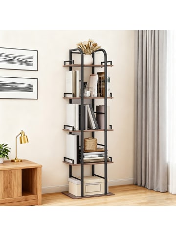 relaxdays Standregal in Schwarz/ Grau - (B)38 x (H)143 x (T)24 cm