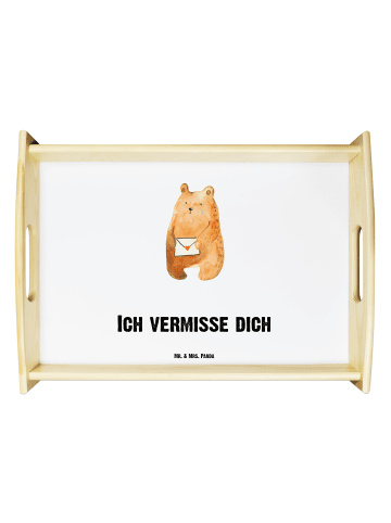 Mr. & Mrs. Panda Sofa Tablett Bär Vermissen mit Spruch in Weiß