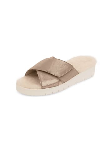 VITAFORM Samtziegenleder Pantoletten in taupe