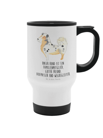 Mr. & Mrs. Panda Kaffeebecher Hund Australien Shepherd mit Spruch in Weiß