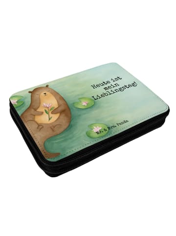 Mr. & Mrs. Panda Federmappe Otter Seerose Design mit Spruch in Weiß
