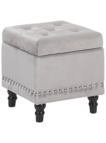 Beliani Pouf LORETTO in Grau - (W) 37 x (H) 40 x (L) 37 cm