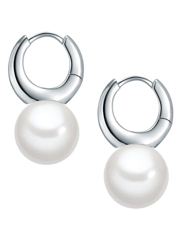 Rafaela Donata Perlen-Creolen Sterling Silber Muschelkernperle in silber