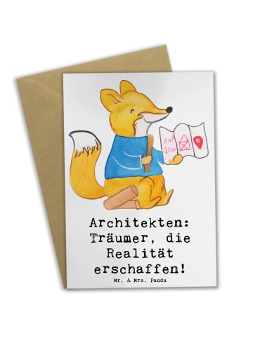 Mr. & Mrs. Panda babykarte Architekt Träumer mit Spruch in Weiß