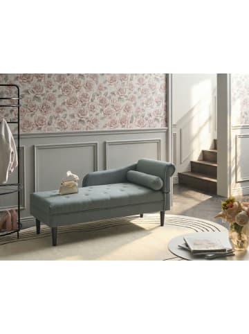 Beliani Chaiselongue YVOIRE in Grün/Schwarz - (W) 68 x (H) 72 x (L) 151 cm