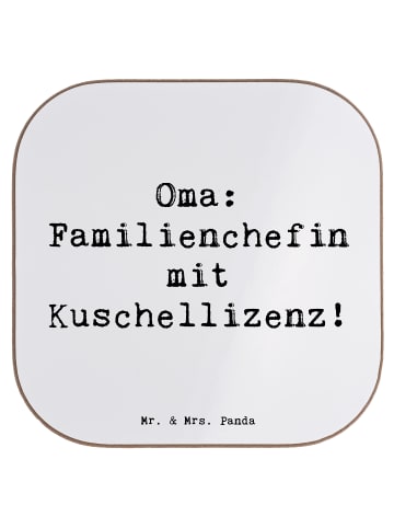 Mr. & Mrs. Panda Untersetzer Spruch Oma Familienchefin mit Spruch in Weiß