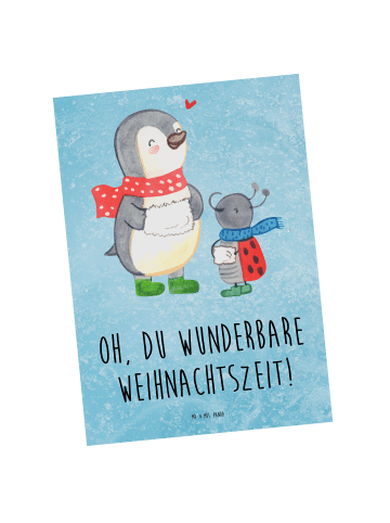 Mr. & Mrs. Panda Grußkarte Smörle Winterzeit mit Spruch in Eisblau