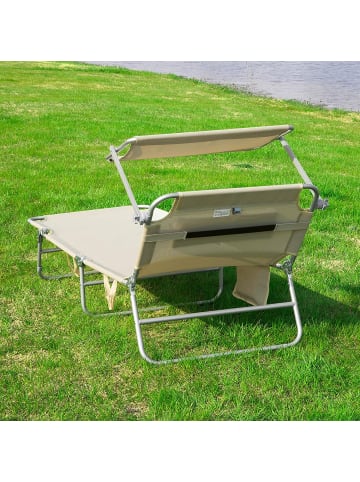 SoBuy Sonnenliege in Beige - (B)189 x (H)28 x (T)62cm