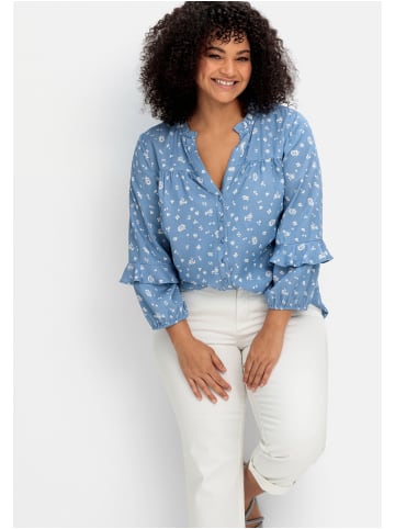 sheego by Joe Browns Bluse in blau gemustert