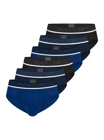 Schiesser Rio Slip / Unterhose 95/5 Organic Cotton in Blau / Schwarz