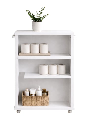VCM  Holz Badschrank Nischenregal Nilari 61 x 20 x 45 in Weiß