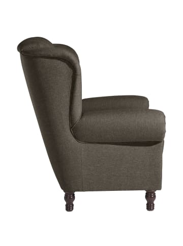 58 aufm Kessel OHRENBACKENSESSEL Katreen Bezug Flachgewebe Buche nussbaum dunkel / braun