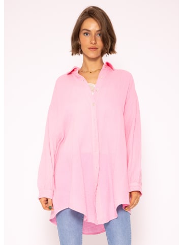 SASSYCLASSY Ultra Oversize Musselin-Blusenhemd lange Variante in Babyrosa