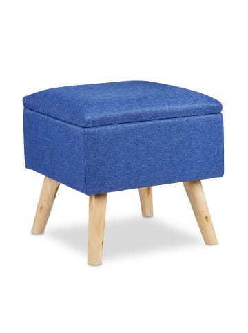 relaxdays Hocker in Blau - (B)40 x (H)40 x (T)40 cm